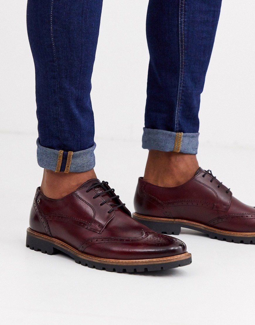 Base London Grundy brogues in bordo-Red