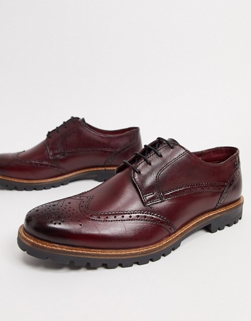 Base London grundy lace up shoes in bordo leather