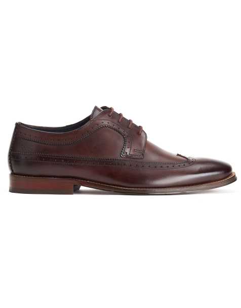 Base London Havisham plain toe derby shoe in brown - view 1
