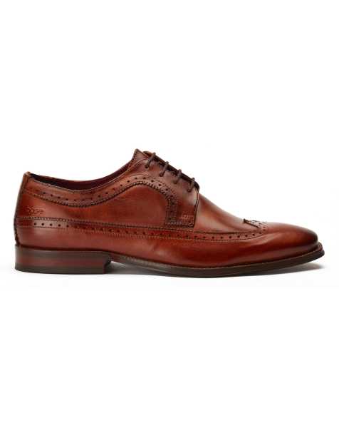 Base London Havisham plain toe derby shoe in tan - view 1