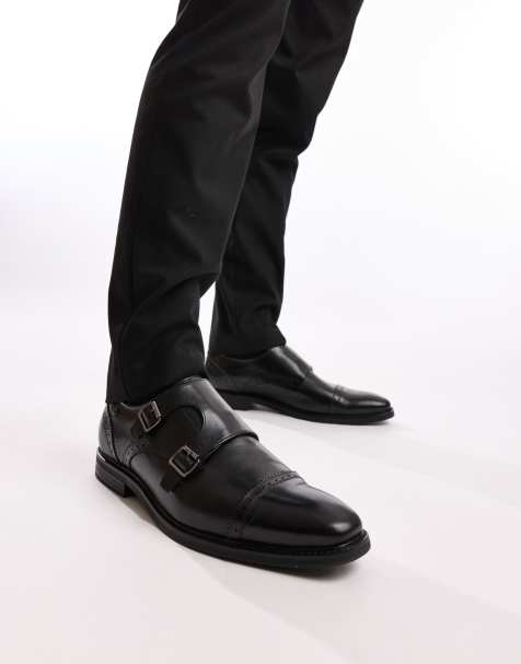 Base London Henley double monk shoe in black - view 1