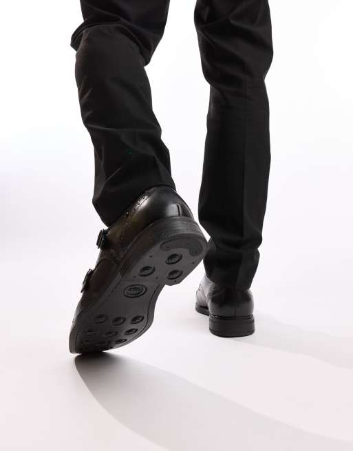 Base London Henley double monk shoe in black, 2 of 3