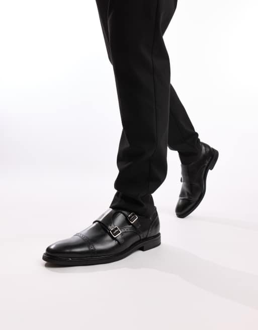 Base London Henley double monk shoe in black, 3 of 3