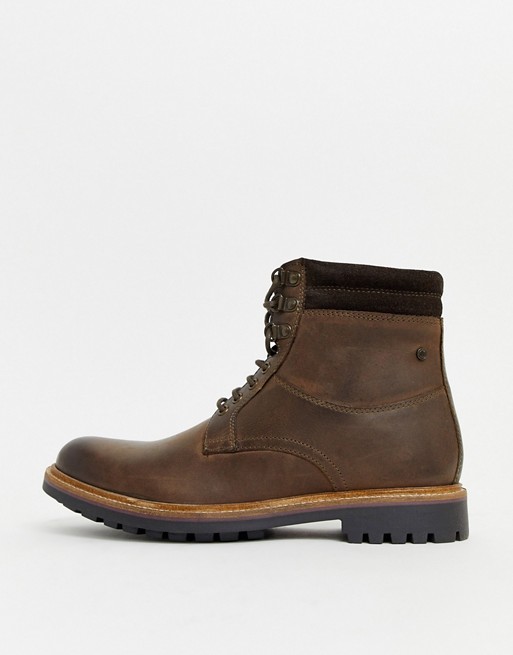 Base London Hide lace up boots in brown