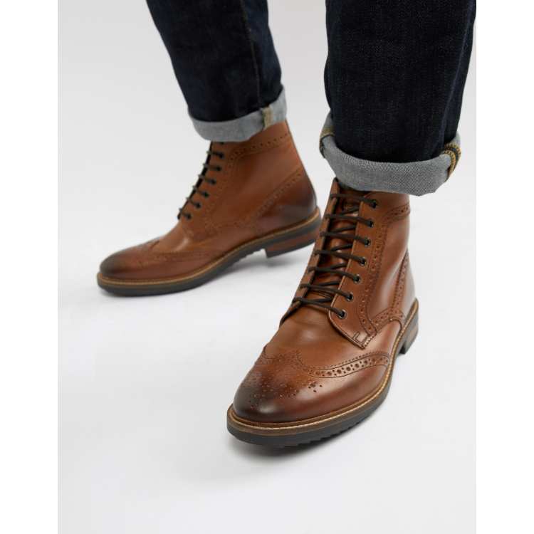 Base london hopkins brogue boots store in black