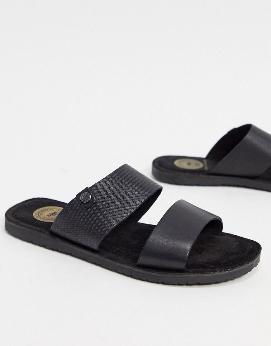 Base London – Julius – Svarta sandaler i läder