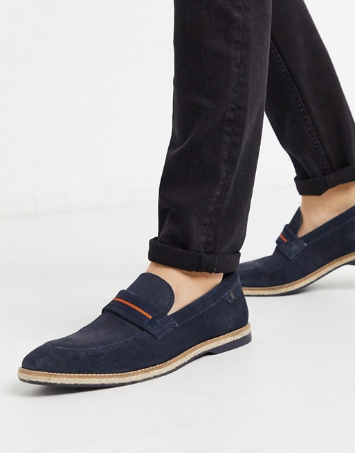 Base london kinsey loafers in navy suede