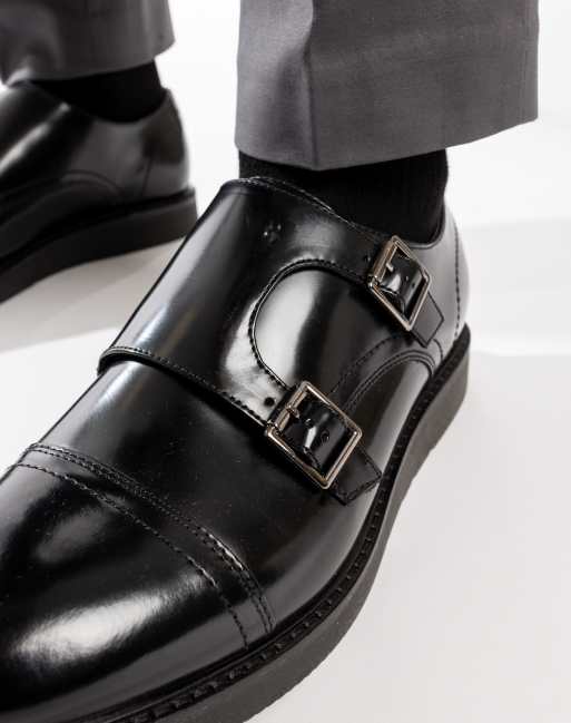 Base London Knight monk shoe in black leather, 2 of 4