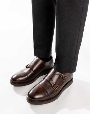 Base London Knight monk shoe in brown leather