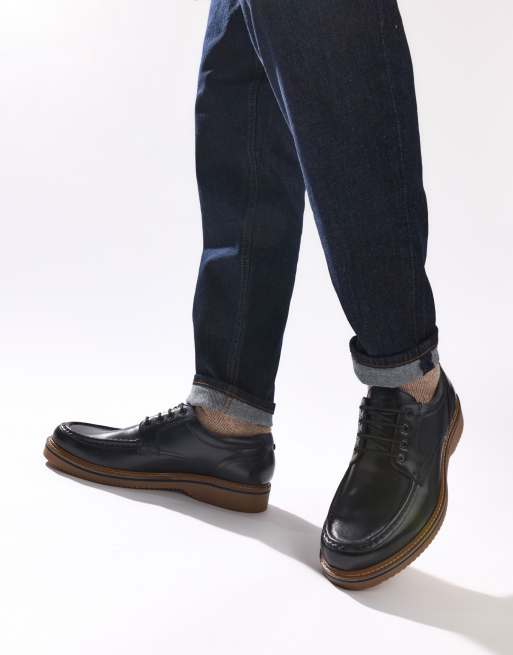Base London Langdon apron toe shoe in navy, 3 of 3