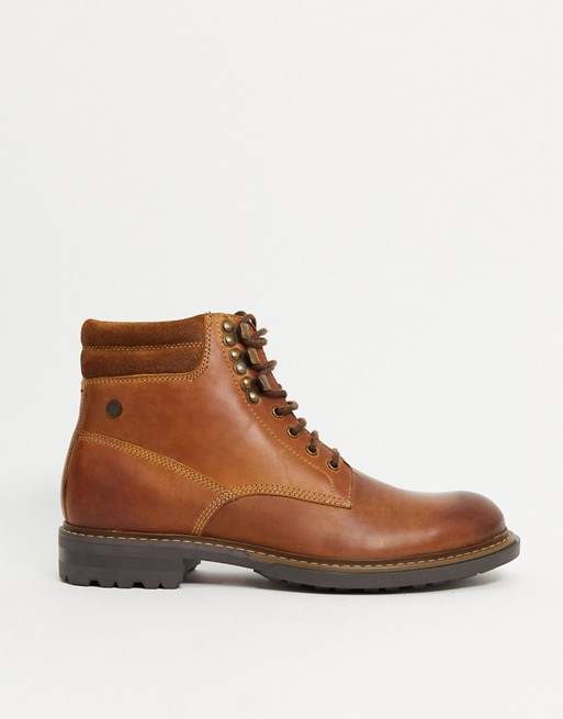 Base London liberty lace up boots in tan leather