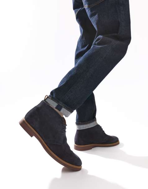 Base London Lincoln chukka boot in navy - view 1