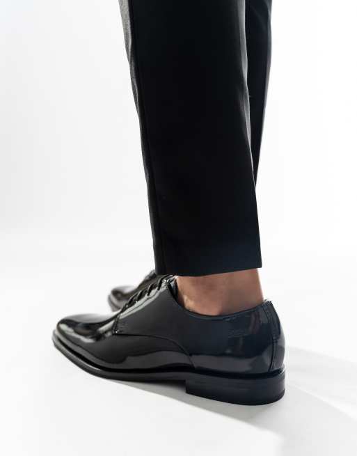 Base London Marley lace up patent shoe in black leather , 4 of 4