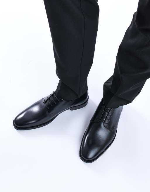 Base London Marley plain toe derby shoe in black, 3 of 3