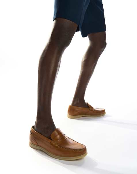 Base London Marlin penny loafer in tan - view 1