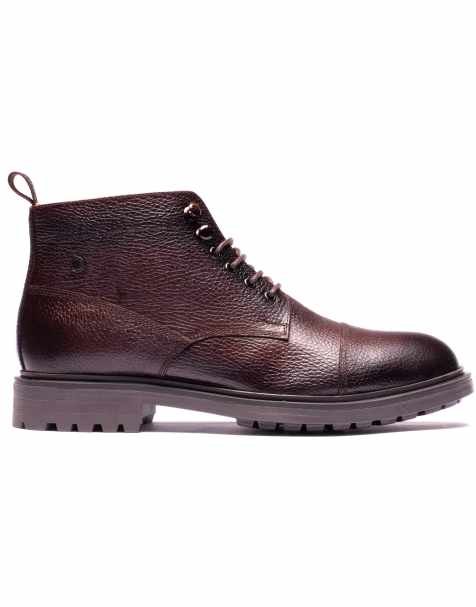 Base London Mercer toe cap boot in brown - view 1