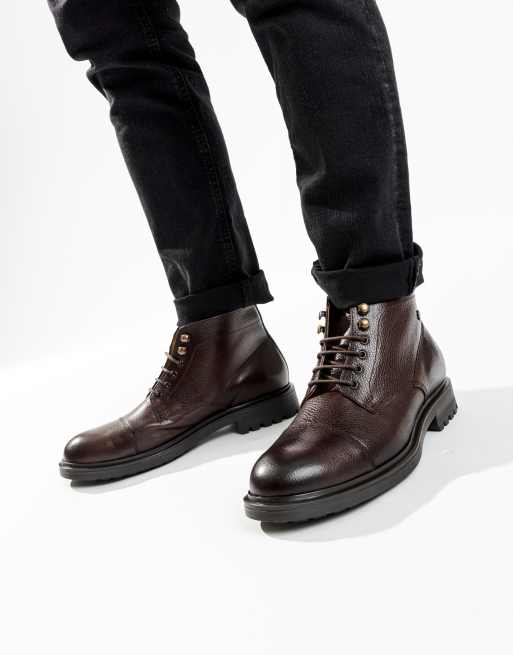 Base London Mercer toe cap boot in brown, 4 of 4