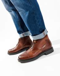 Base London Mercer toe cap boot in tan