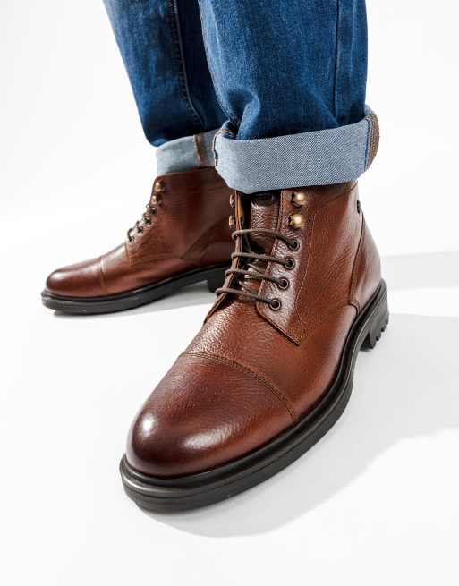 Base London Mercer toe cap boot in tan, 3 of 4