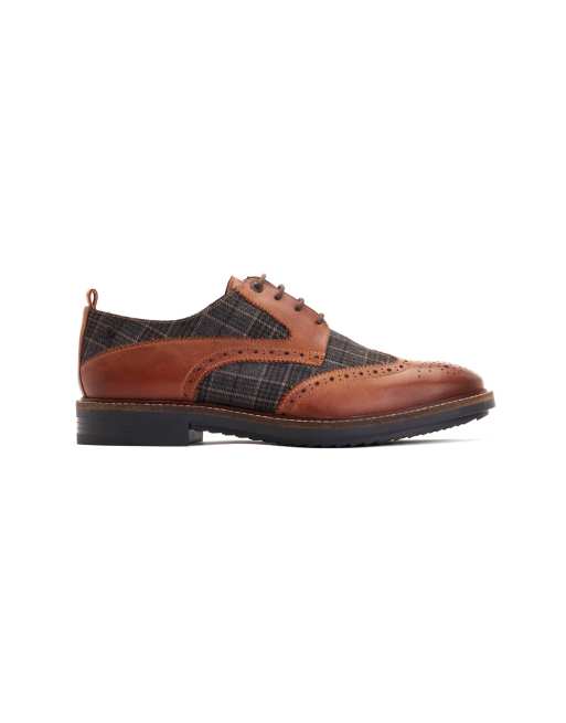 Base London Nashville brogue shoes in tan/ch