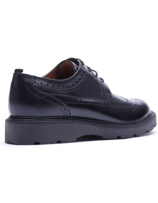 Base London Phase brogue shoe in black, 2 of 4