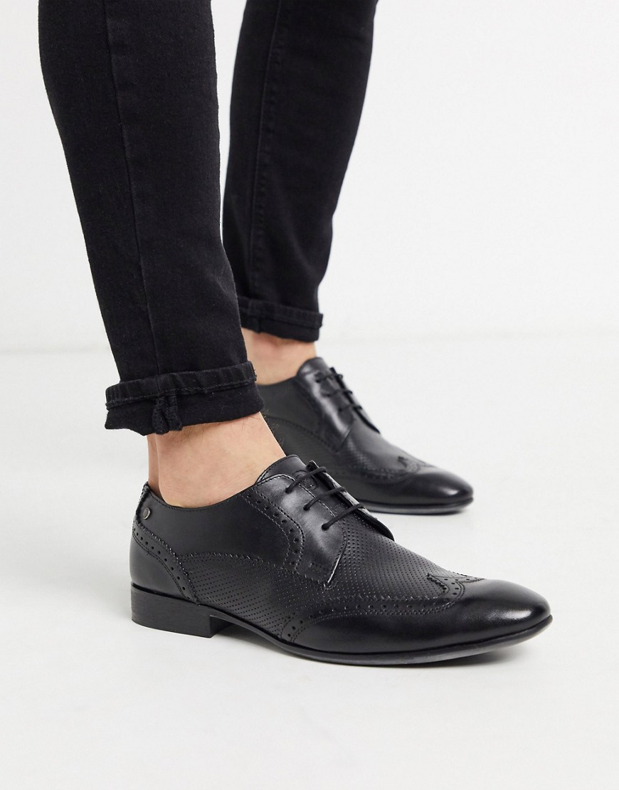 Base london philby wing cap brogues in black