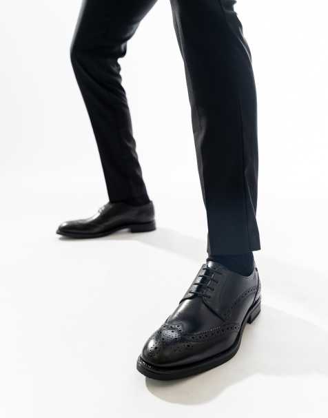 Base London Pocket brogue shoe in black - view 1