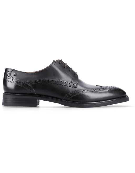 Base London Pocket brogue shoe in black