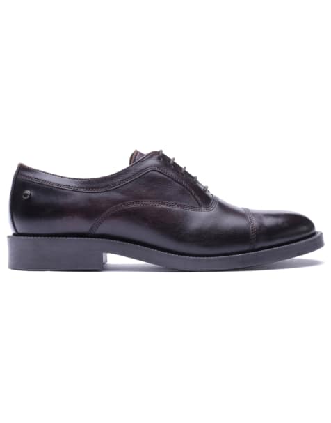 Base London Roma toe cap shoe in brown - view 1