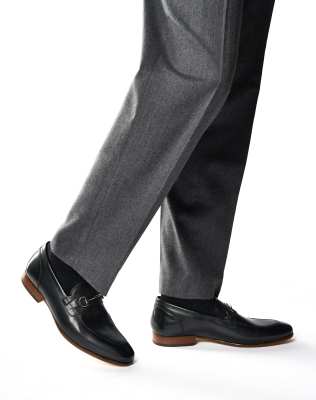 Base London Russo buckle loafer in black - view 1