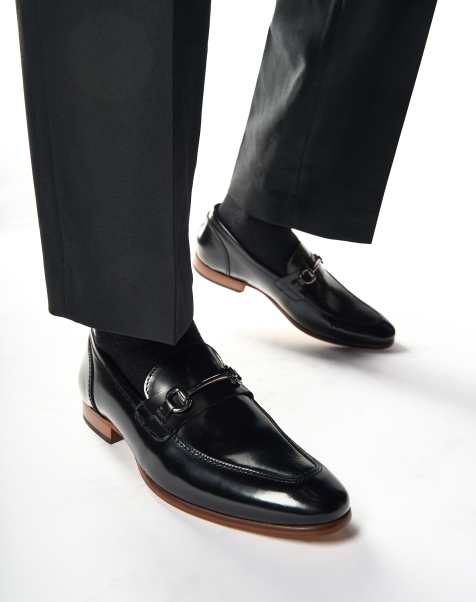 Base London Russo buckle loafer in black - view 1