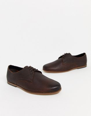 Base London senna embossed lace up in brown leather