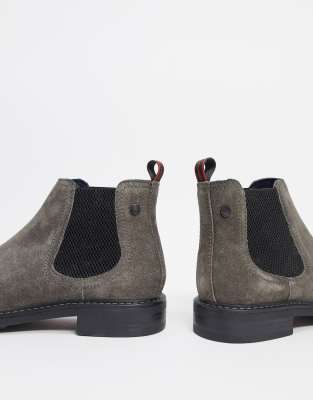 charcoal suede chelsea boots