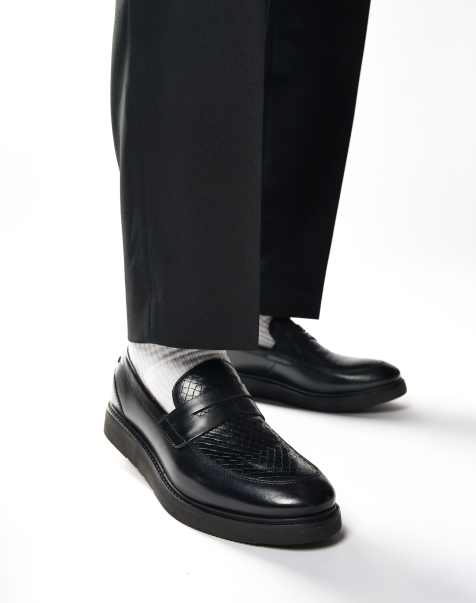 Base London Sid penny loafer in black - view 1