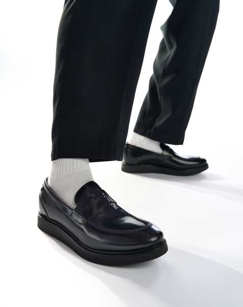 Base London Sid penny loafer in black - view 1
