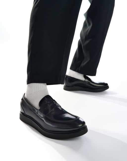 Base London Sid penny loafer in black
