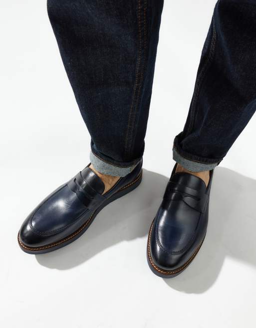 Base London Sid penny loafer in navy, 3 of 4