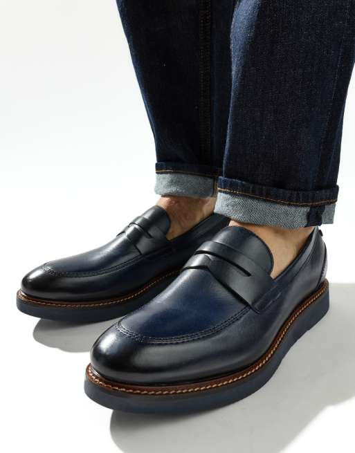 Base London Sid penny loafer in navy, 4 of 4