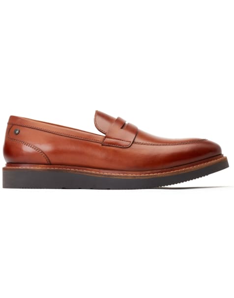 Base London Sid penny loafer in tan - view 1