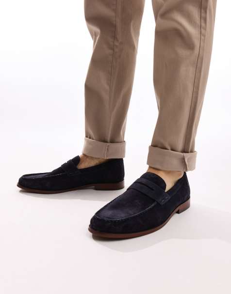 Base London Slate penny loafer in navy - view 1