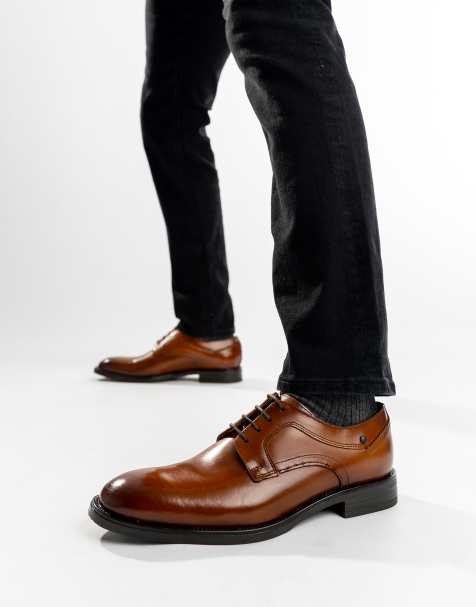 Base London Sleeve lace up shoe in tan leather - view 1