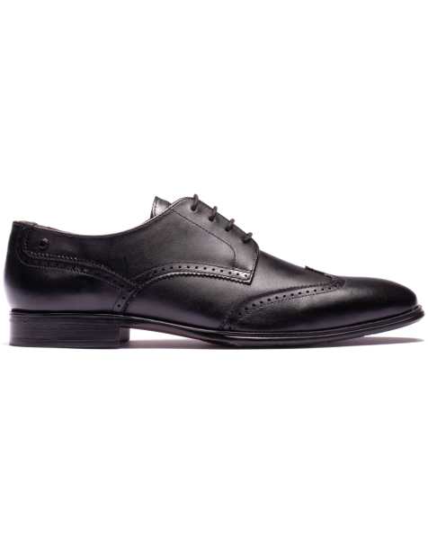 Base London Sloane brogue shoe in black - view 1