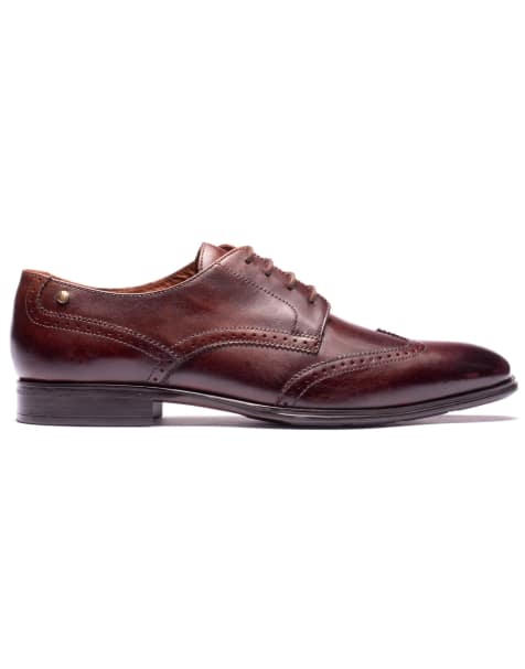 Base London Sloane brogue shoe in brown - view 1