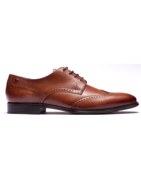Base London Sloane brogue shoe in tan - view 1