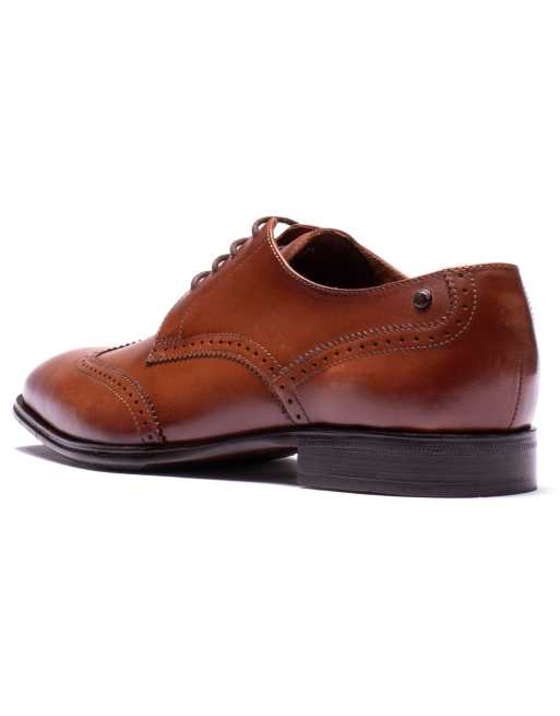 Base London Sloane brogue shoe in tan, 2 of 4