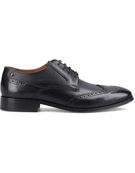 Base London Steeple brogue shoe in black - view 1