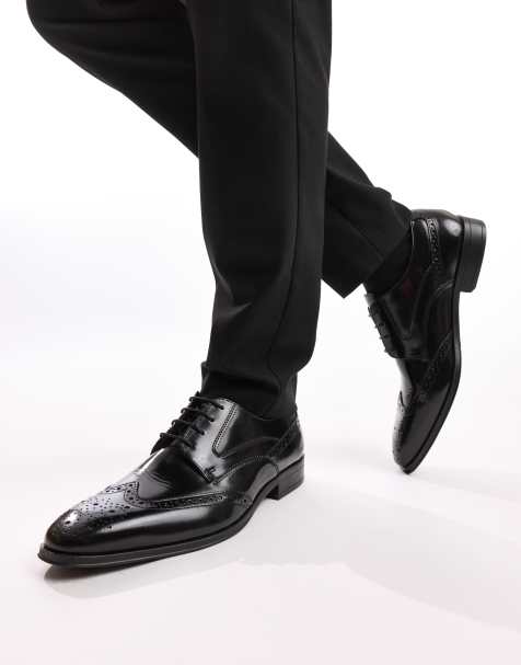Base London Steeple brogue shoe in black - view 1