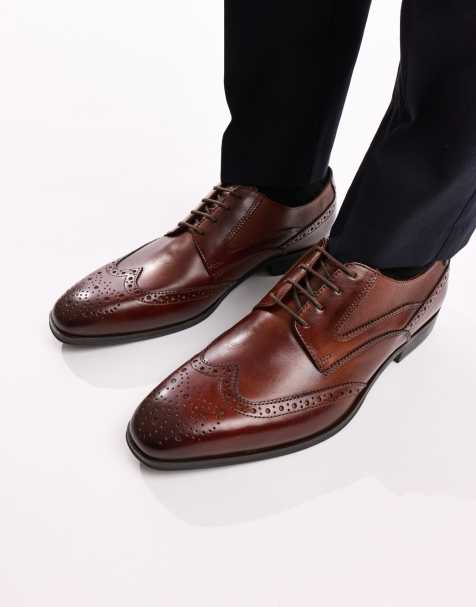 Base London Steeple brogue shoe in tan - view 1