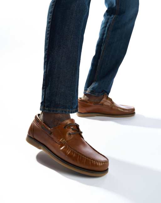 Base London Stern boat shoe in tan, 4 of 4