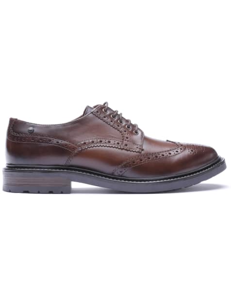 Base London Tanner brogue shoe in brown - view 1